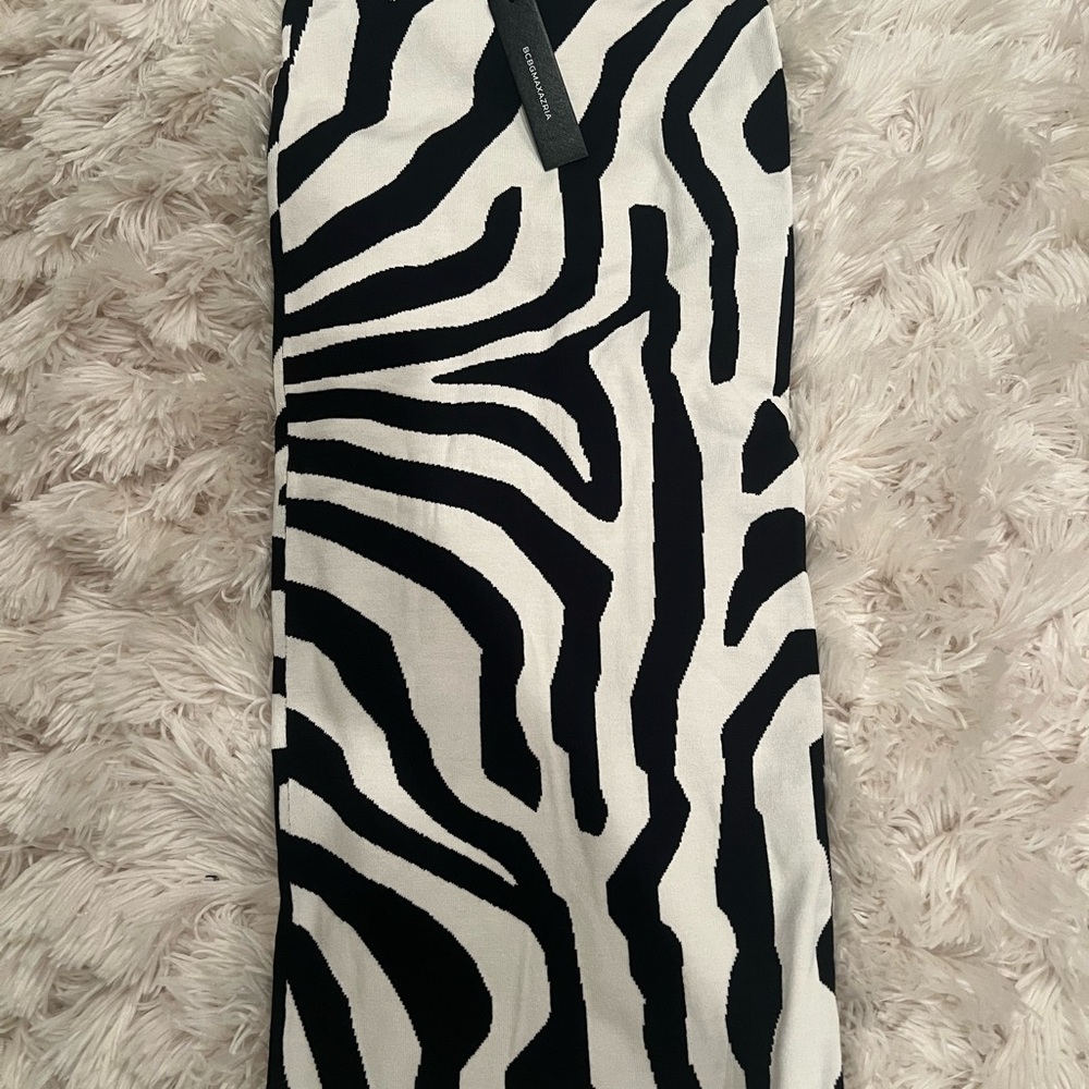 BCBGMaxAzria Monochrome Zebra Pencil Skirt